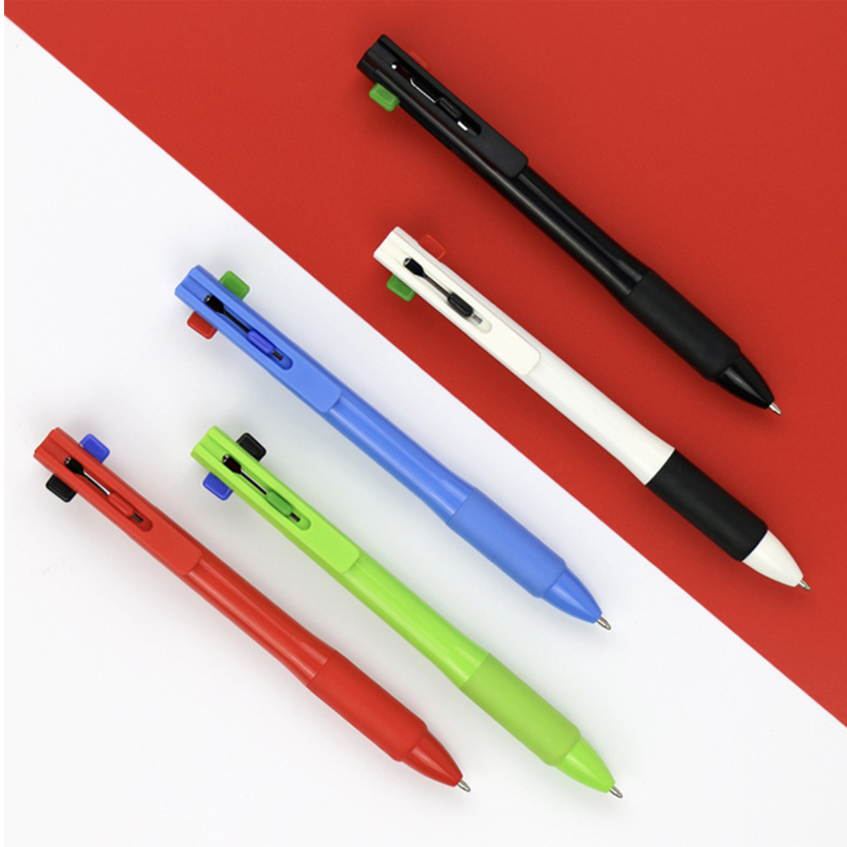 Multicolour Plastic Pen with Rubber Grip